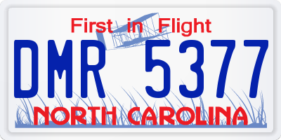 NC license plate DMR5377