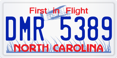 NC license plate DMR5389