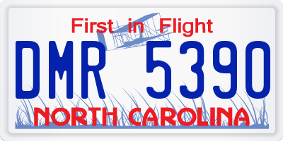 NC license plate DMR5390