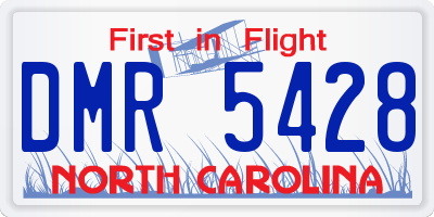 NC license plate DMR5428