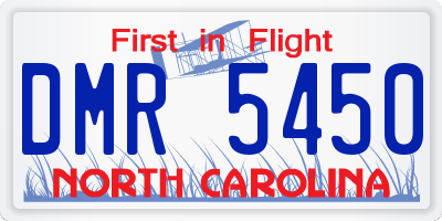 NC license plate DMR5450