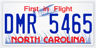 NC license plate DMR5465