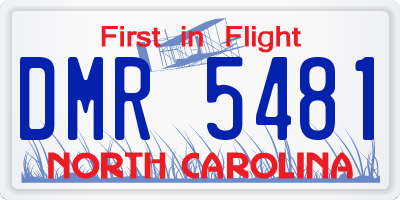 NC license plate DMR5481