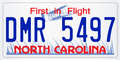 NC license plate DMR5497