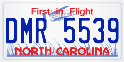 NC license plate DMR5539