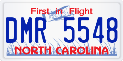 NC license plate DMR5548