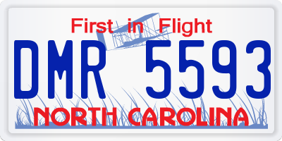 NC license plate DMR5593