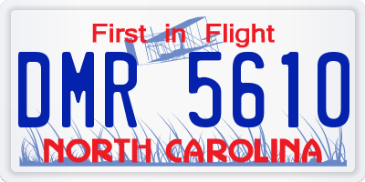 NC license plate DMR5610