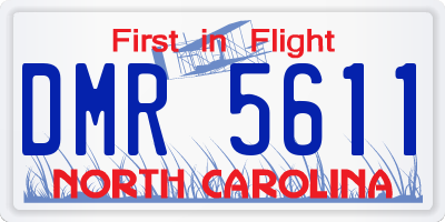 NC license plate DMR5611