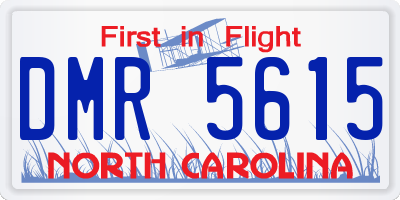 NC license plate DMR5615