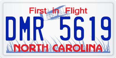 NC license plate DMR5619