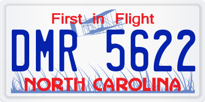 NC license plate DMR5622