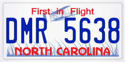 NC license plate DMR5638