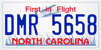 NC license plate DMR5658