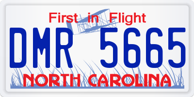 NC license plate DMR5665