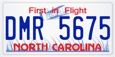NC license plate DMR5675