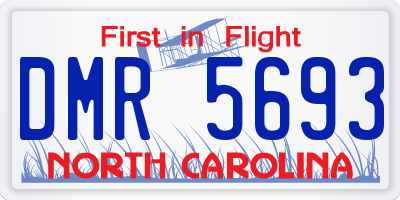NC license plate DMR5693