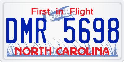 NC license plate DMR5698