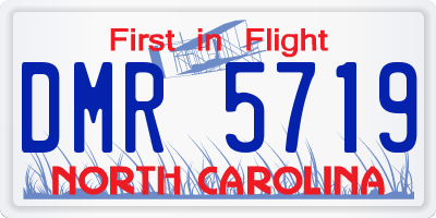 NC license plate DMR5719