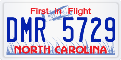 NC license plate DMR5729