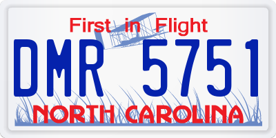NC license plate DMR5751