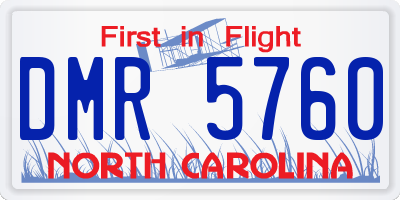 NC license plate DMR5760