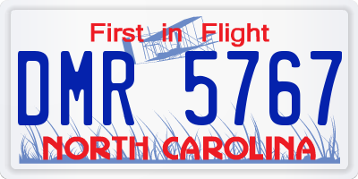 NC license plate DMR5767