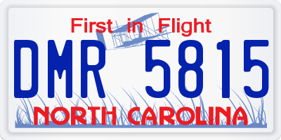 NC license plate DMR5815