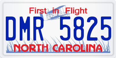 NC license plate DMR5825