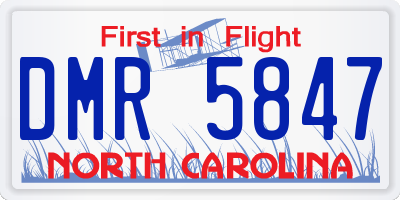 NC license plate DMR5847
