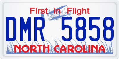 NC license plate DMR5858