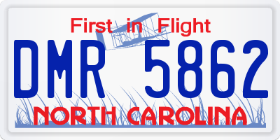 NC license plate DMR5862