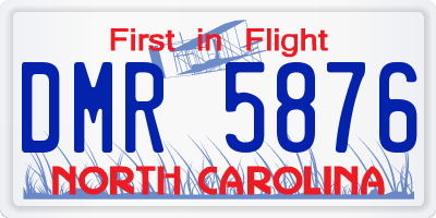 NC license plate DMR5876