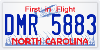 NC license plate DMR5883