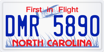 NC license plate DMR5890