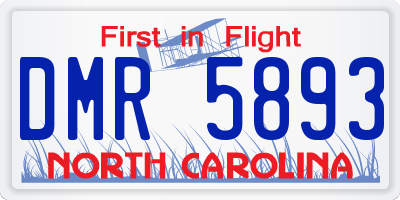 NC license plate DMR5893