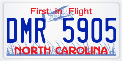 NC license plate DMR5905