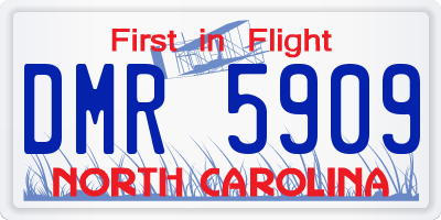 NC license plate DMR5909
