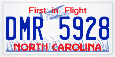 NC license plate DMR5928