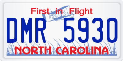 NC license plate DMR5930