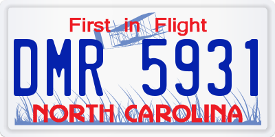 NC license plate DMR5931