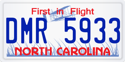 NC license plate DMR5933