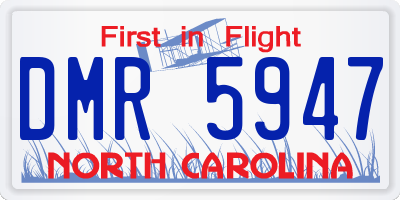 NC license plate DMR5947