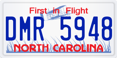 NC license plate DMR5948