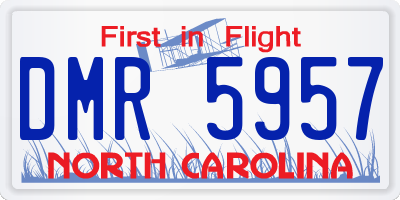 NC license plate DMR5957