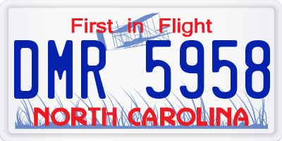 NC license plate DMR5958