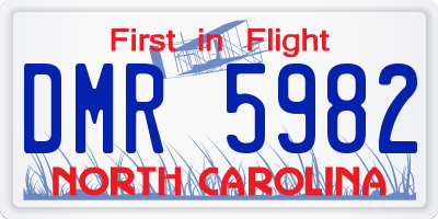 NC license plate DMR5982
