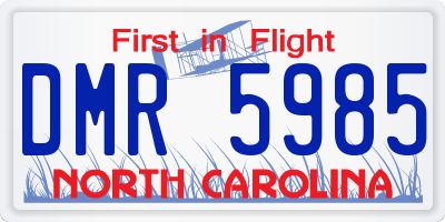 NC license plate DMR5985