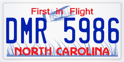 NC license plate DMR5986
