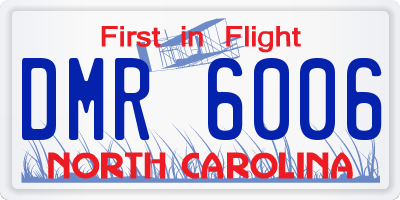 NC license plate DMR6006